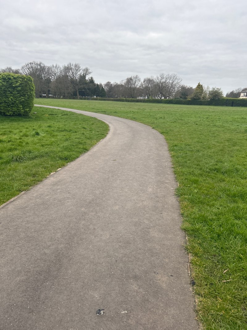 walking near me in King George V Playing Field in spring