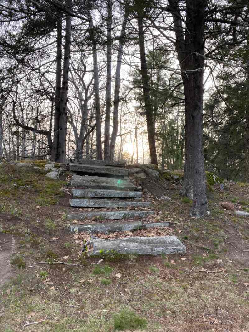 walking near me in Whiskeag Creek Preserve in winter