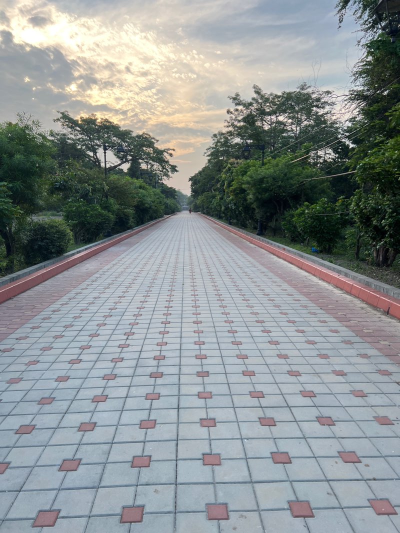 walking near me in Lumbini monastic zone in winter