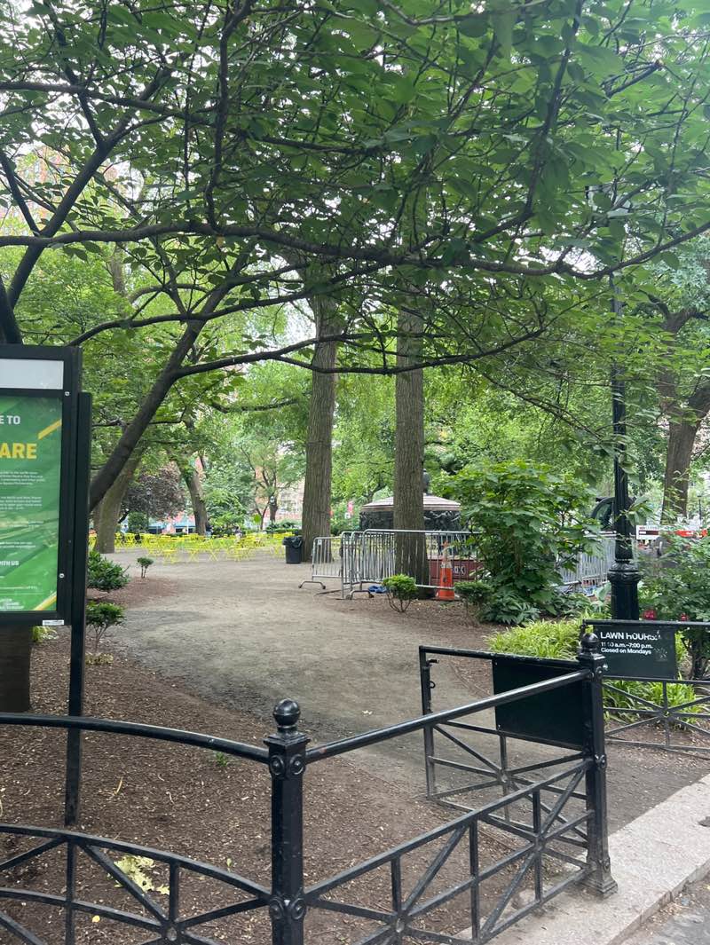 walking near me in Union Square Park in summer