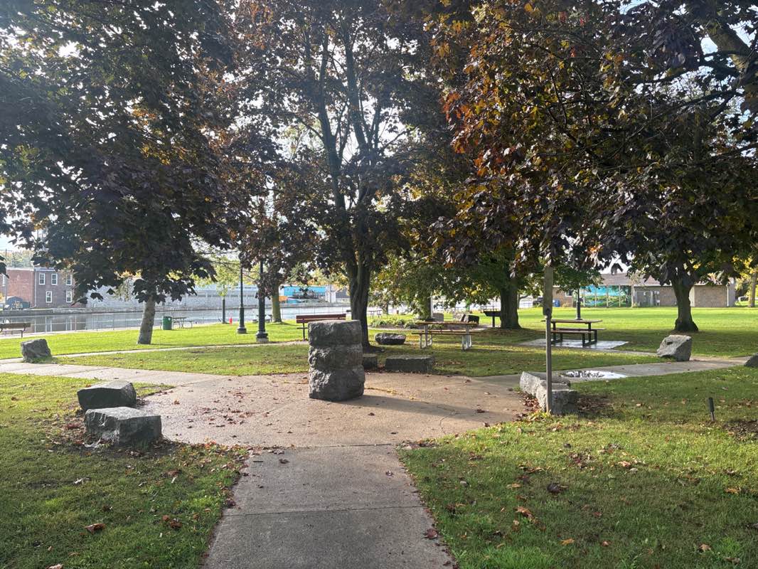 walking near me in Old Mill Park in autumn