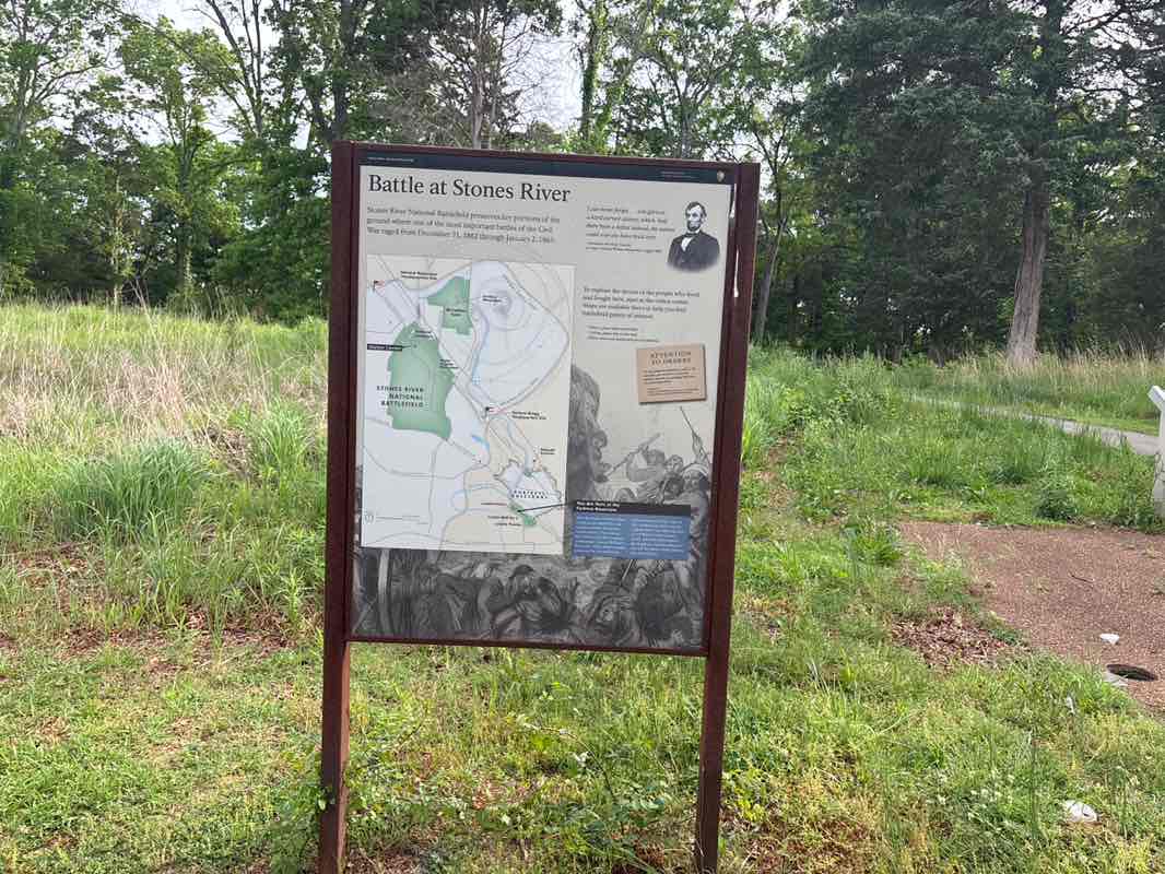 walking near me in Stones River National Battlefield in spring