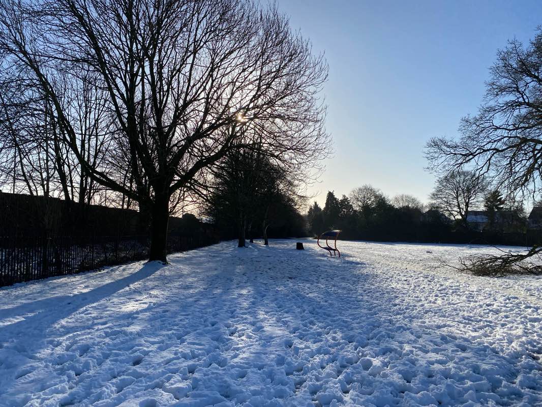 walking near me in Howley Grange Park in winter