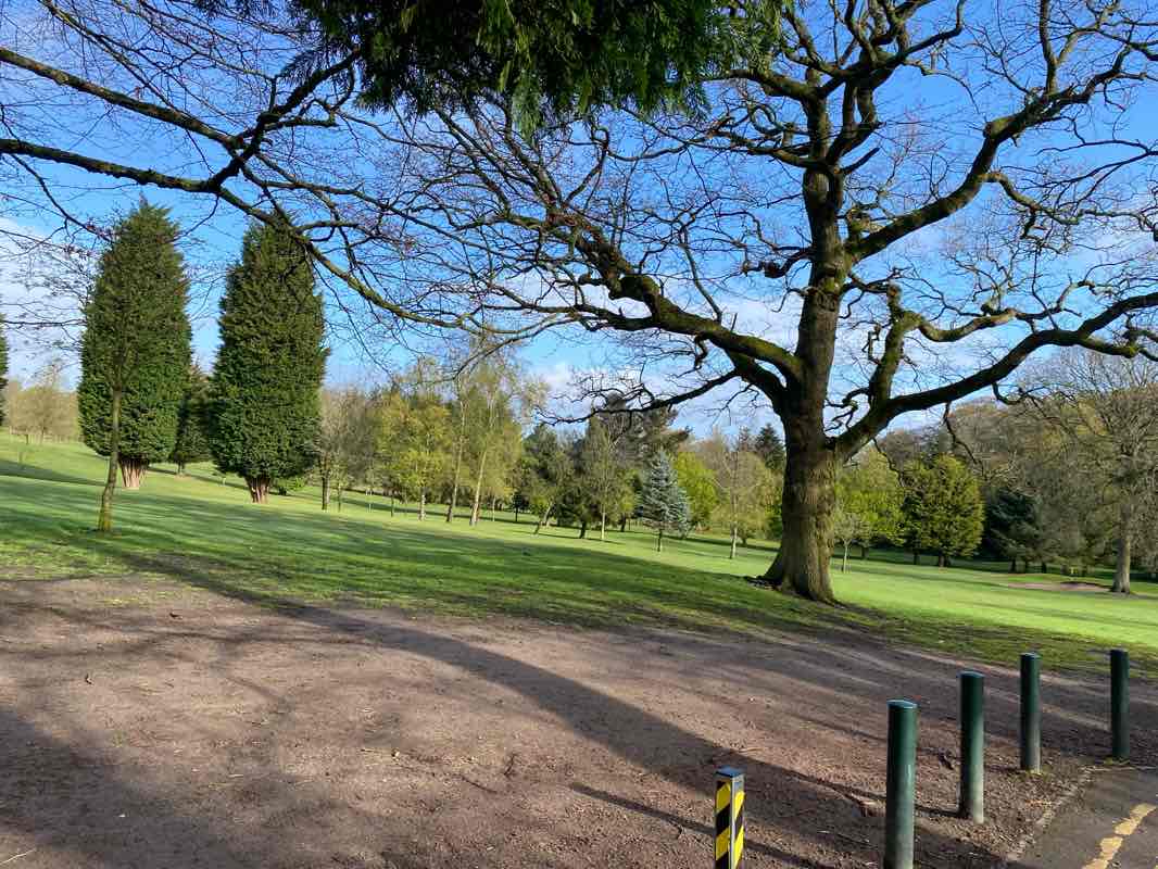 walking near me in Warley Woods Park in spring