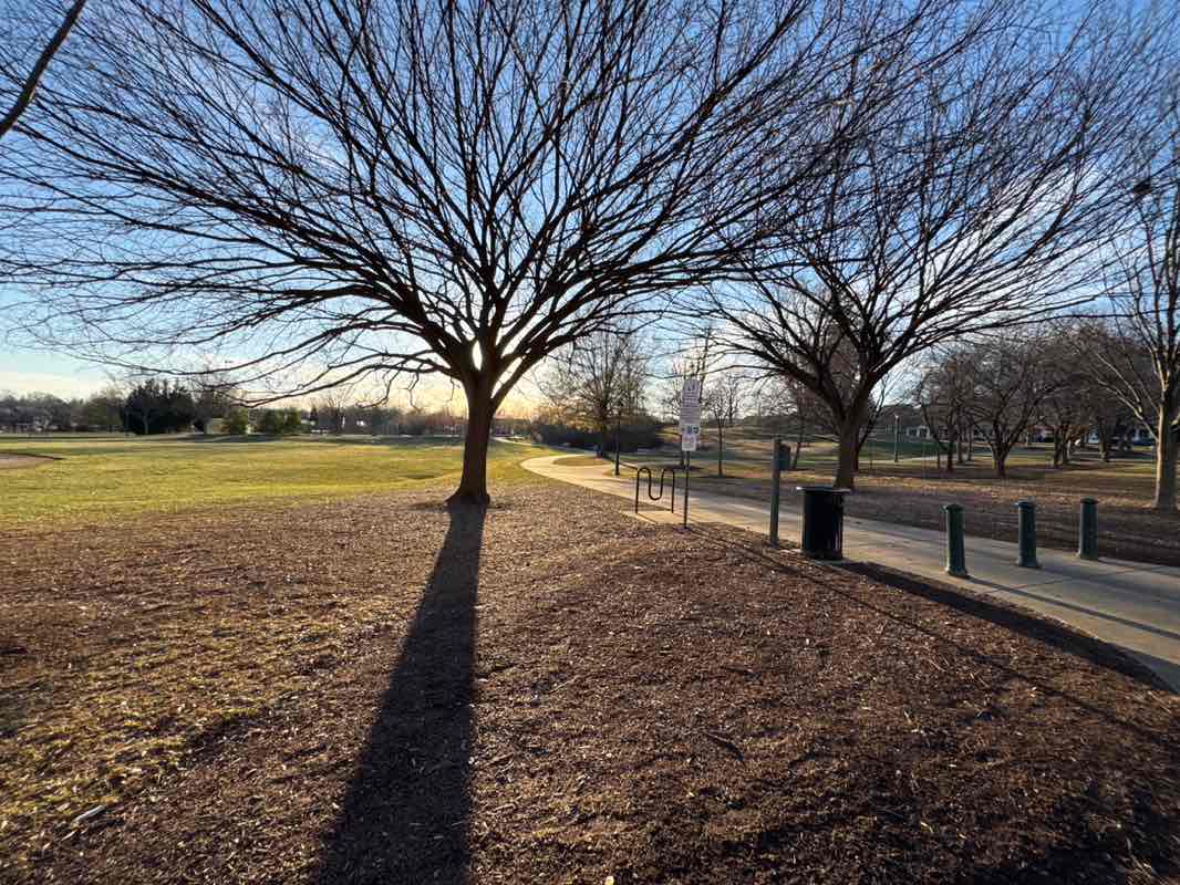 walking near me in King Farm Park in winter