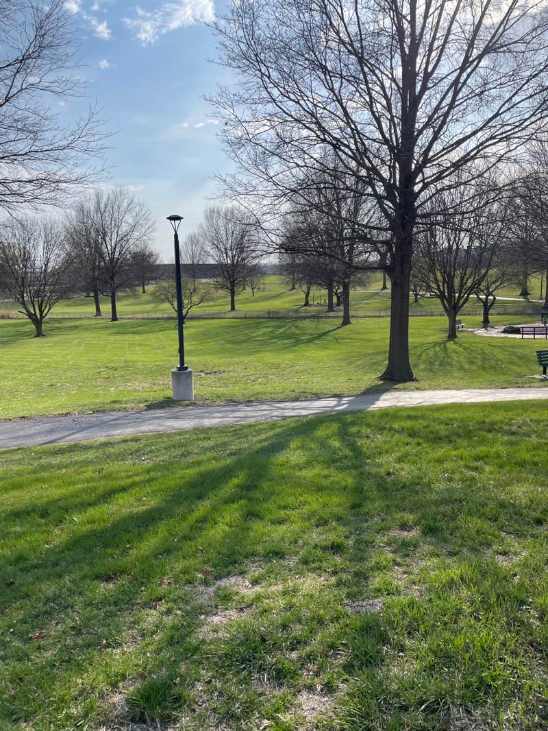 walking near me in Saint Mary's Park in spring
