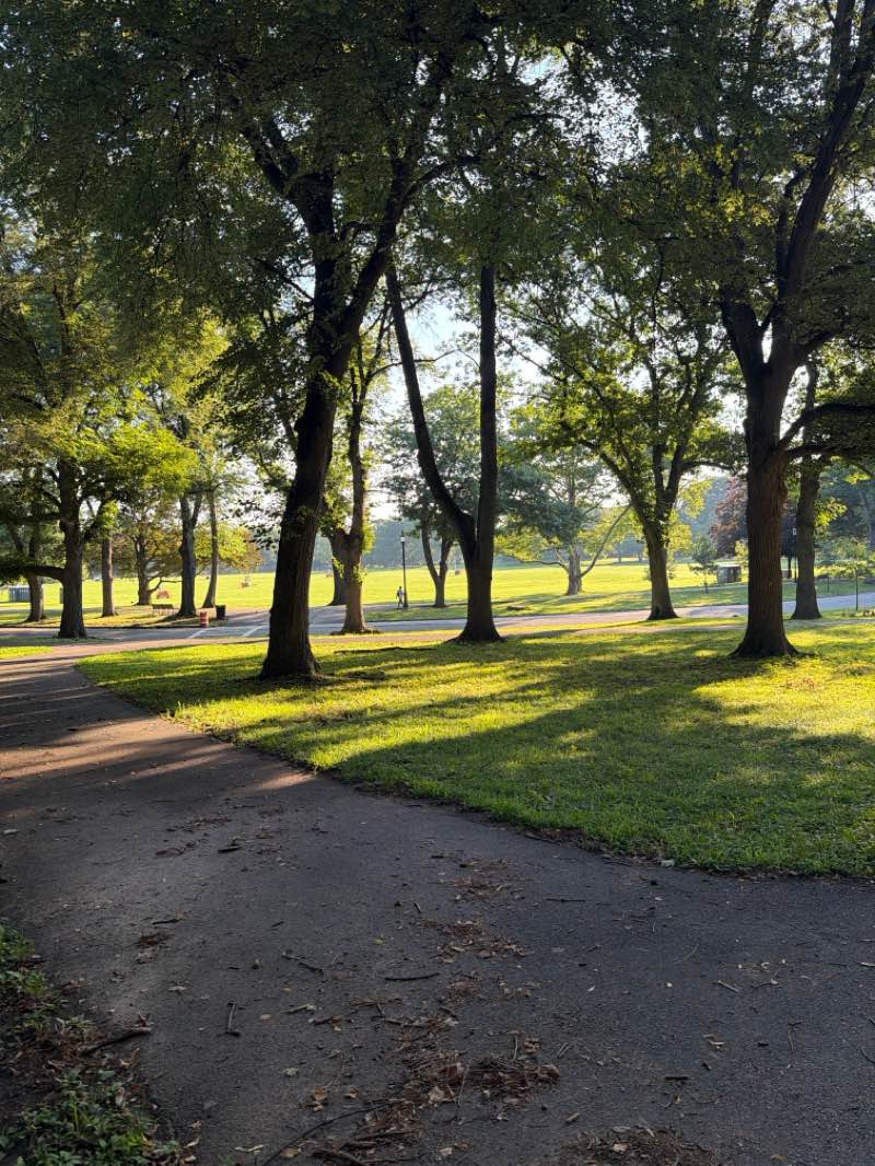 walking near me in Brookdale Park in summer