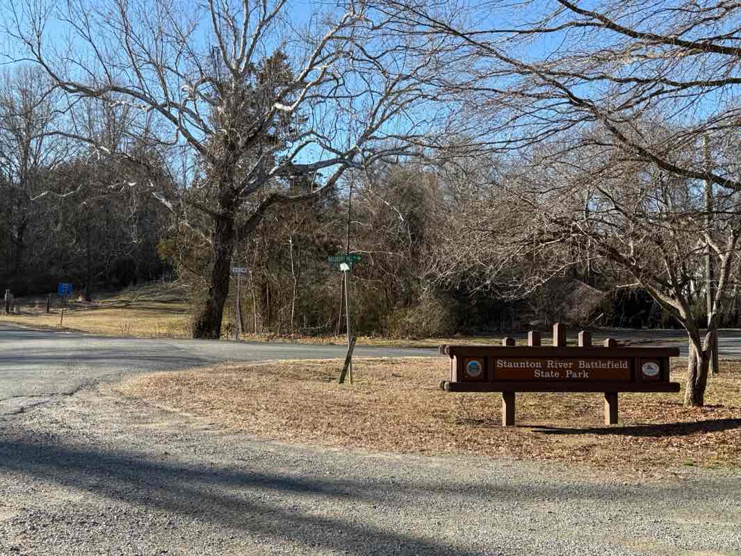 walking near me in Staunton River Battlefield State Park in winter