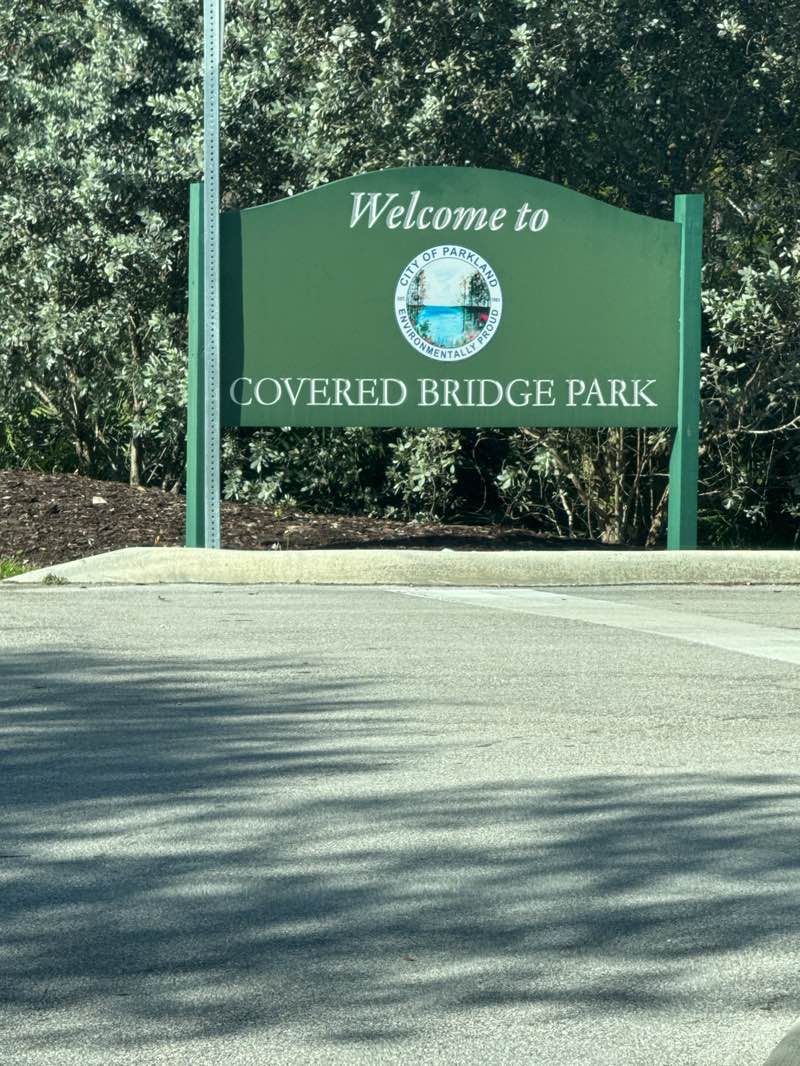 walking near me in Covered Bridge Park in winter