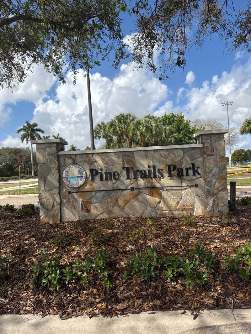 walking near me in Pine Trails Park in spring