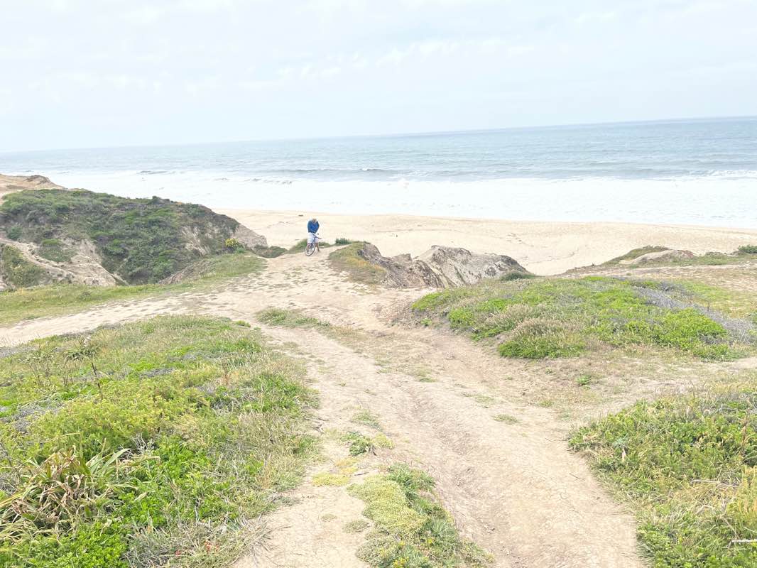 walking near me in Half Moon Bay State Beach in winter