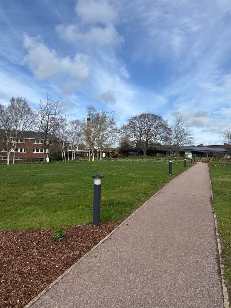 walking near me in Open University grounds in spring