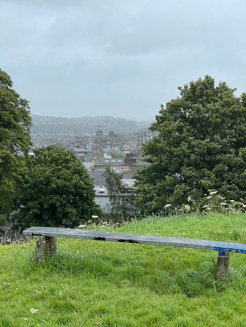 walking near me in Moat Park in summer
