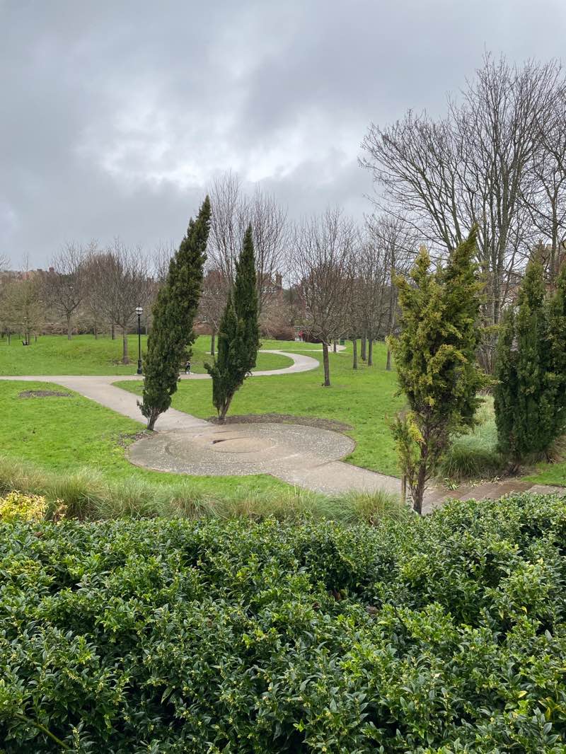 walking near me in All Saints Park in winter
