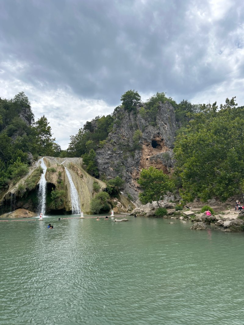 walking near me in Turner Falls State Park in winter