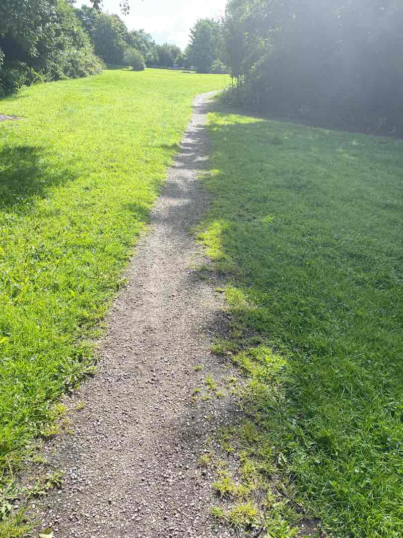 walking near me in Eaves Brook Linear Park in summer