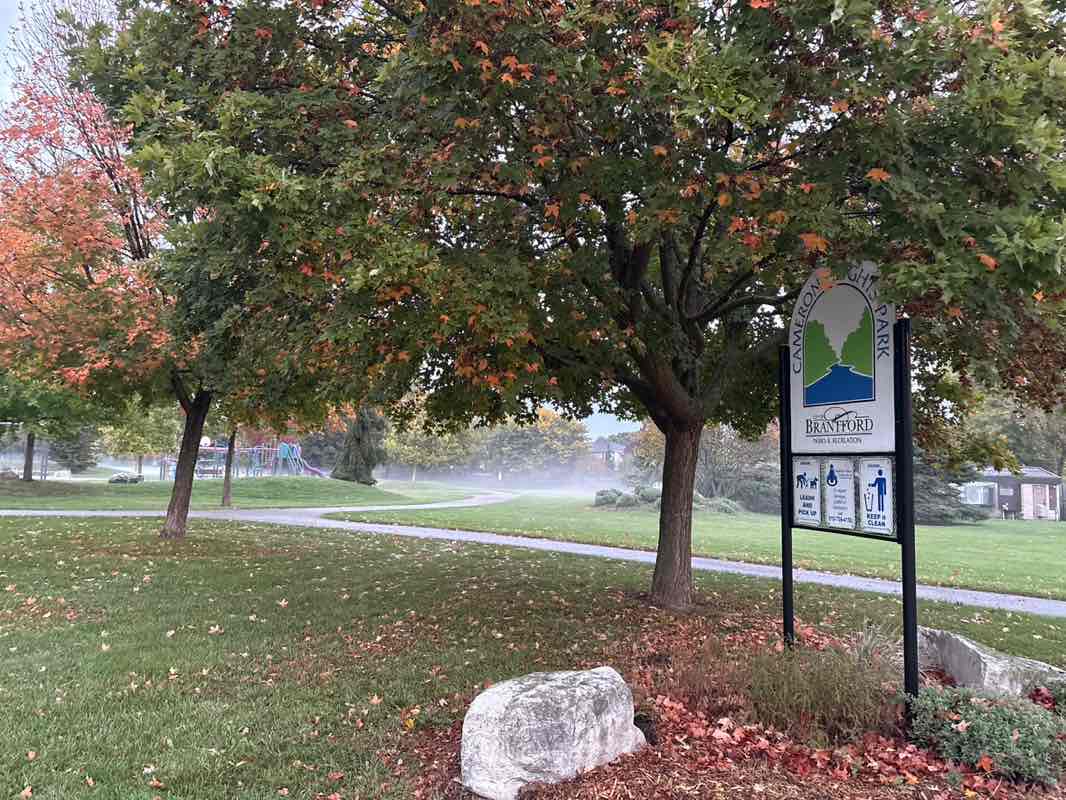 walking near me in Cameron Heights Park in autumn