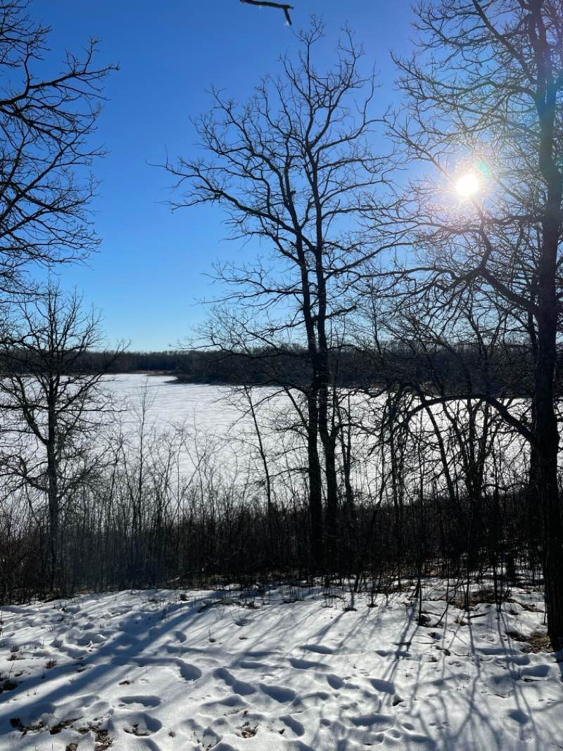 walking near me in Turtle Mountain Provincial Park in winter
