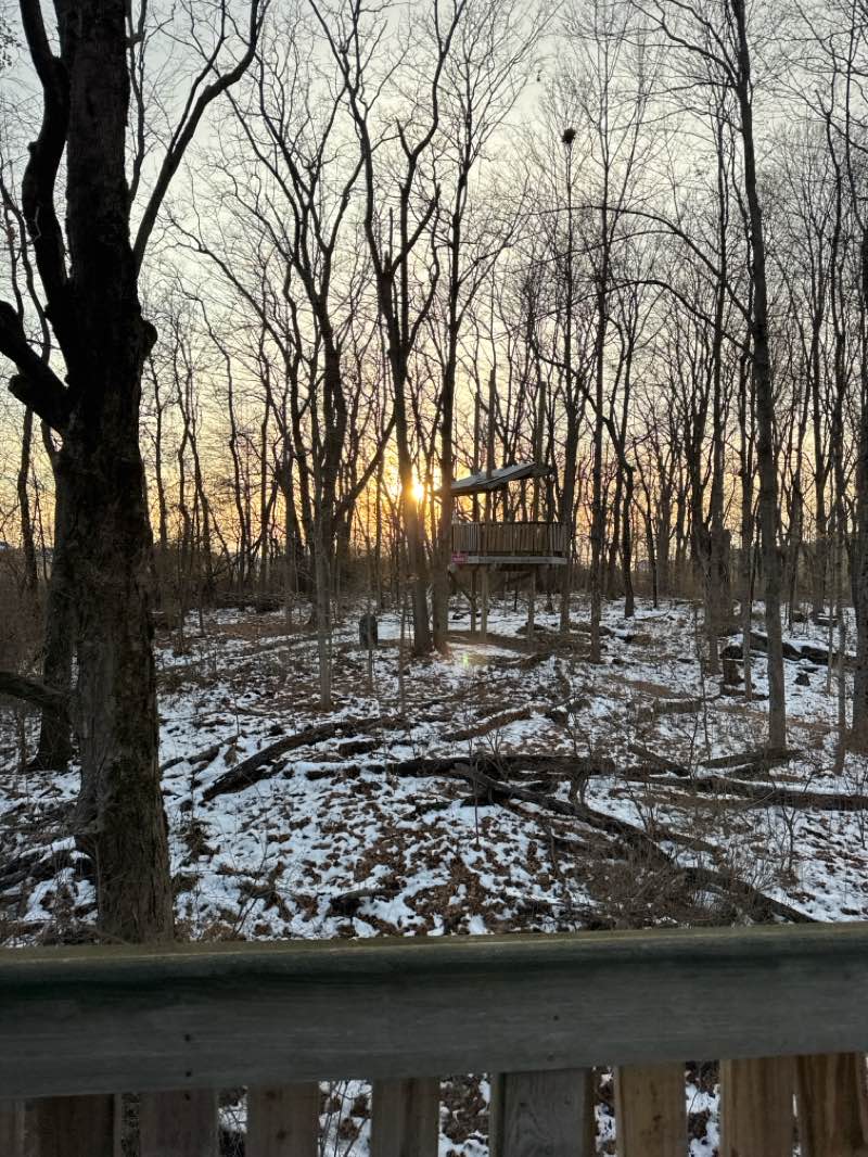 walking near me in Flat Fork Creek Park in winter
