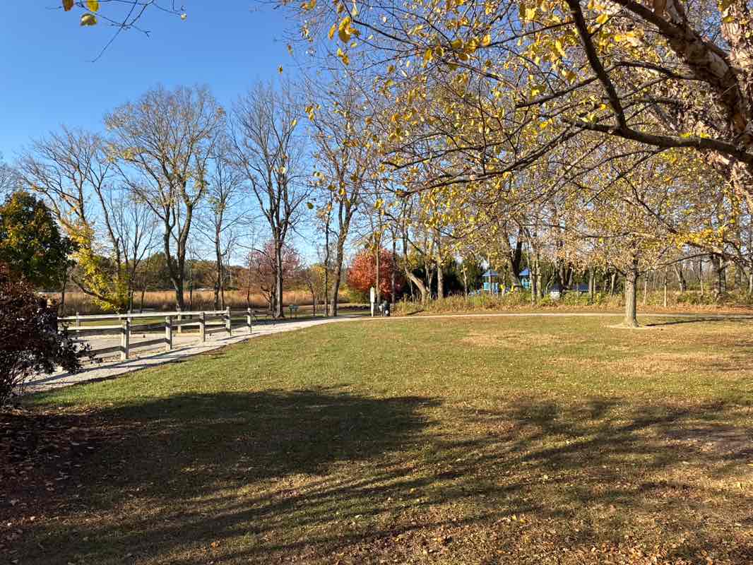 walking near me in River Road Park in autumn