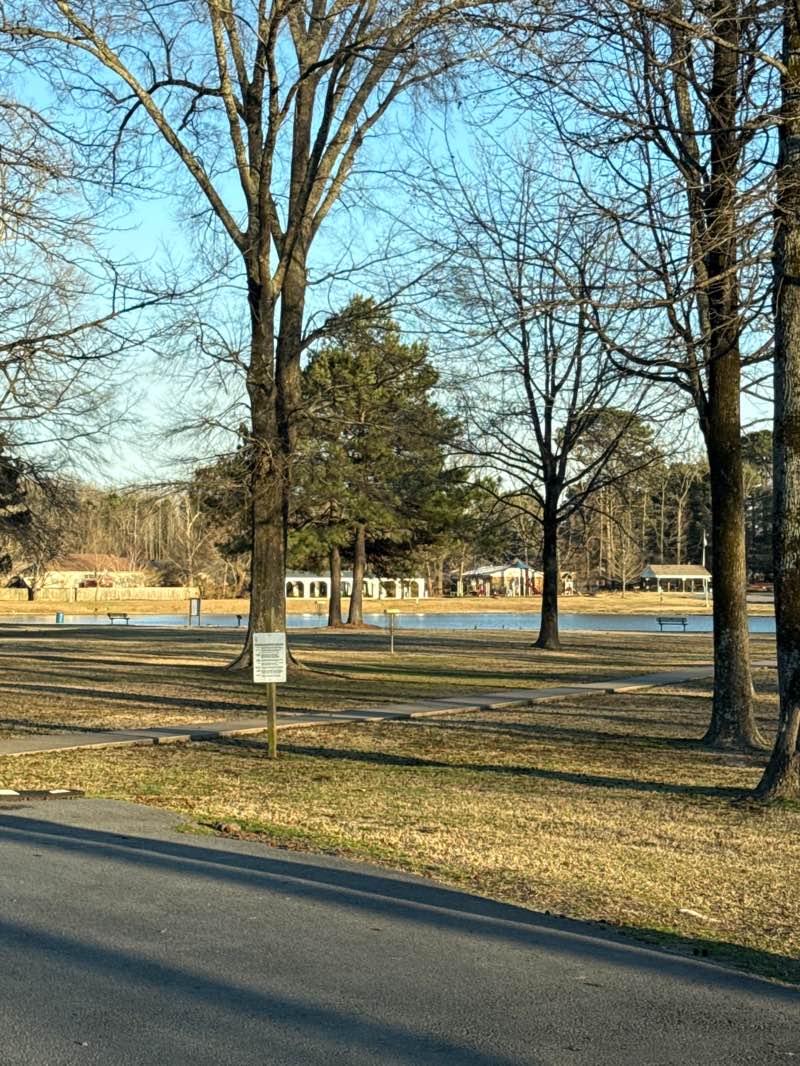 walking near me in Cabot Frisbee Golf Park in winter