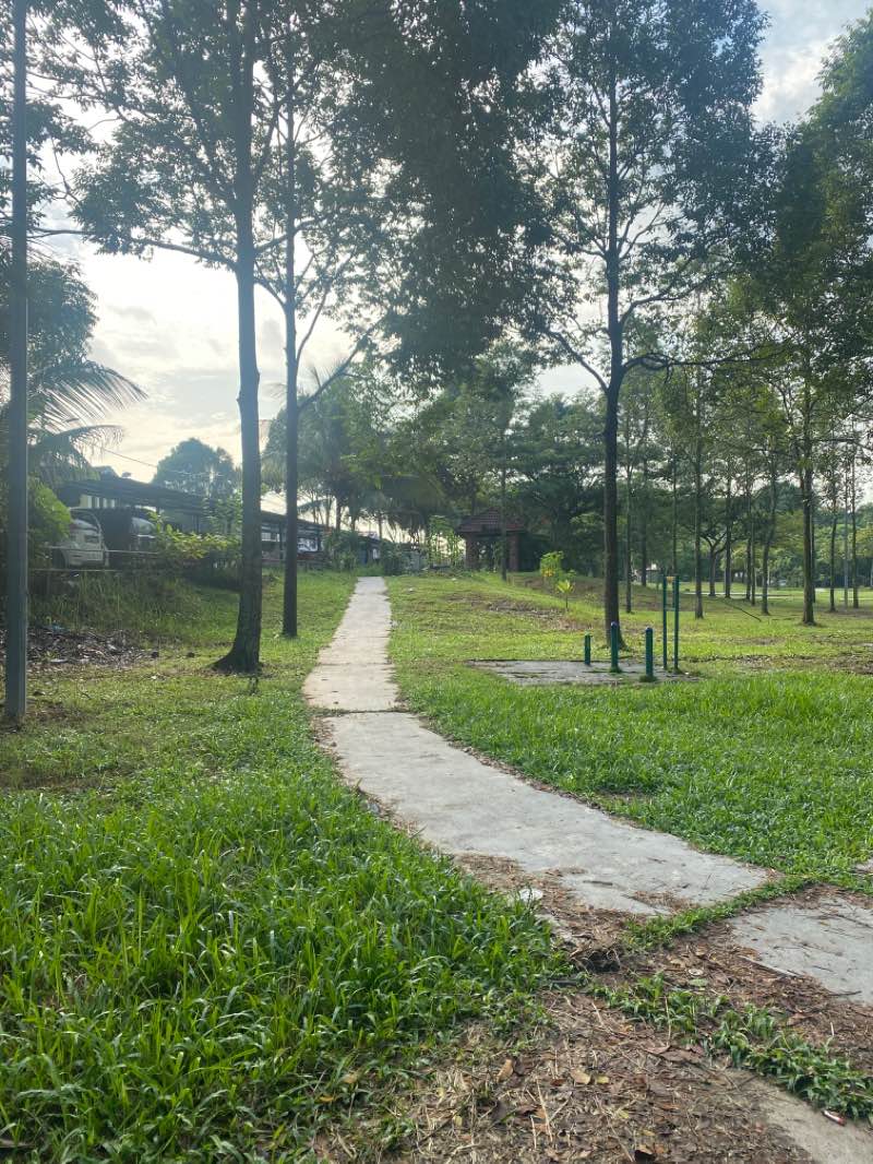 walking near me in Serindit Park in winter