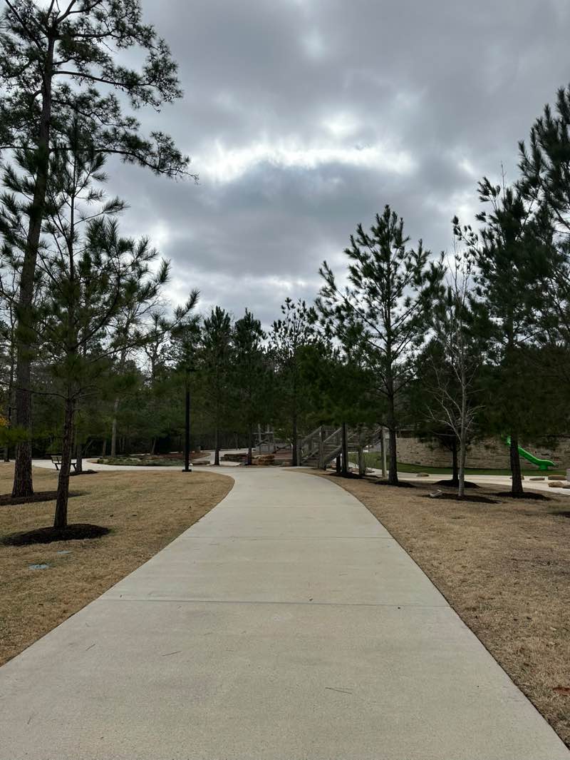 walking near me in The Woodlands Hills Park in winter