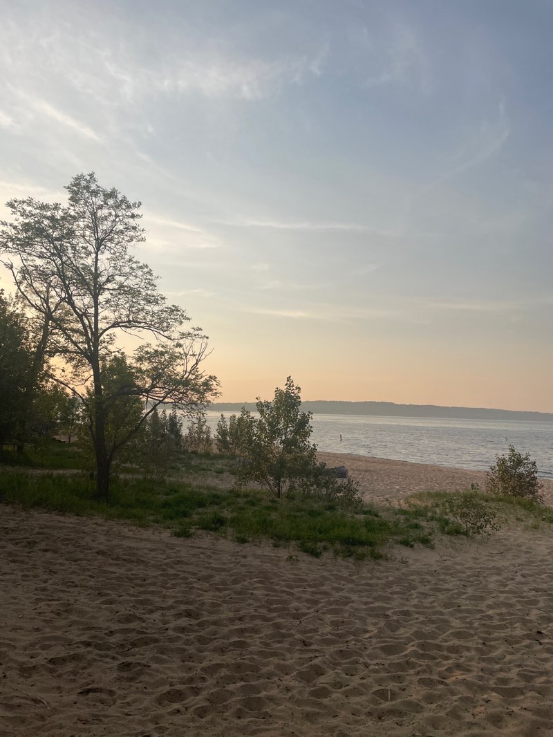 walking near me in Traverse City State Park in summer