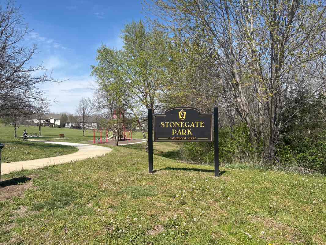 walking near me in Stonegate Park in spring