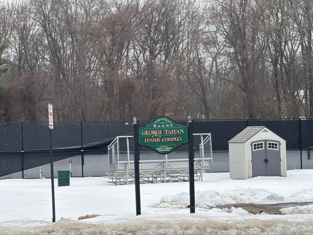 walking near me in George Tahan Tennis Complex in winter