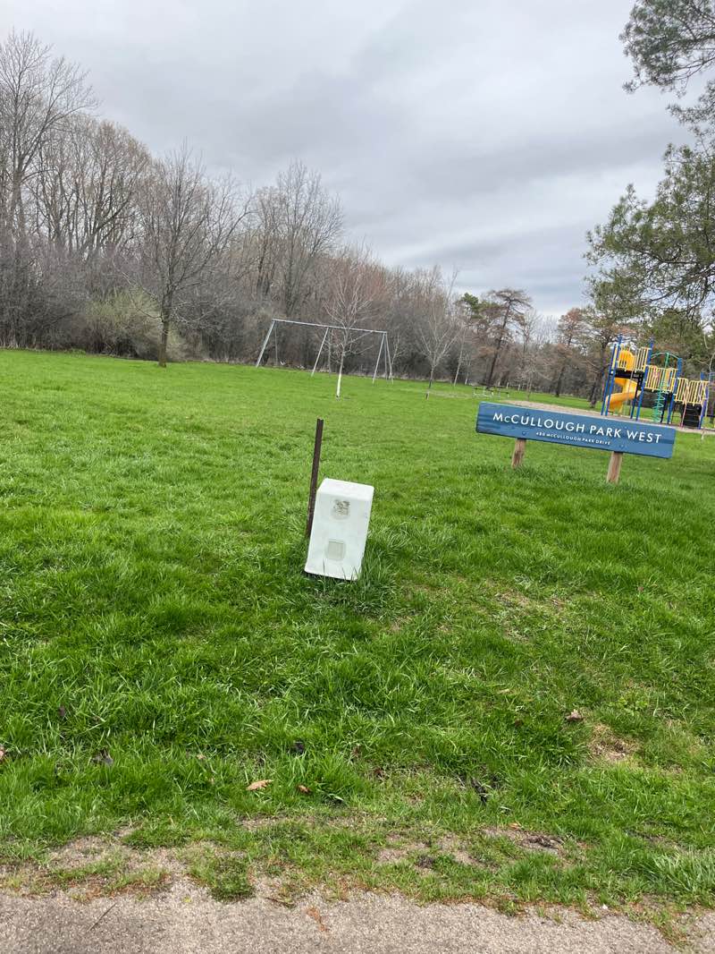walking near me in McCullough Park in spring