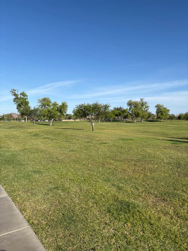 walking near me in John W. Teets Park in summer