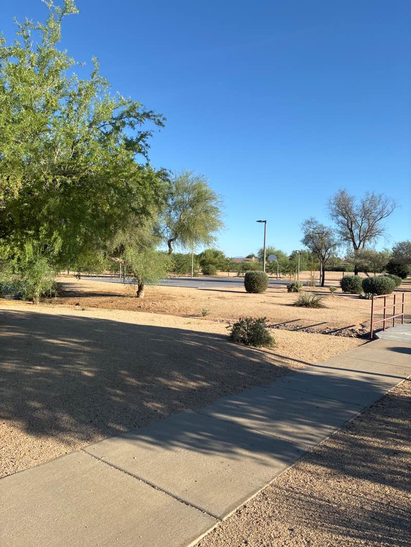 walking near me in John W. Teets Park in summer