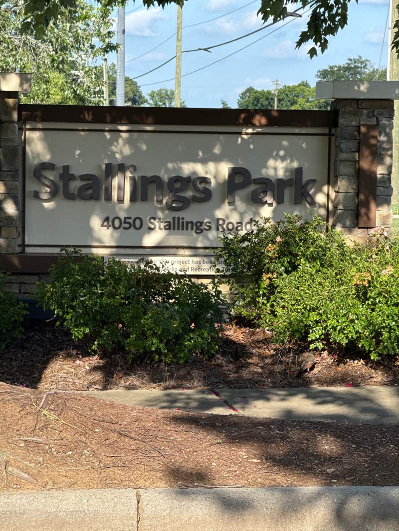 walking near me in Stallings Road Park in summer