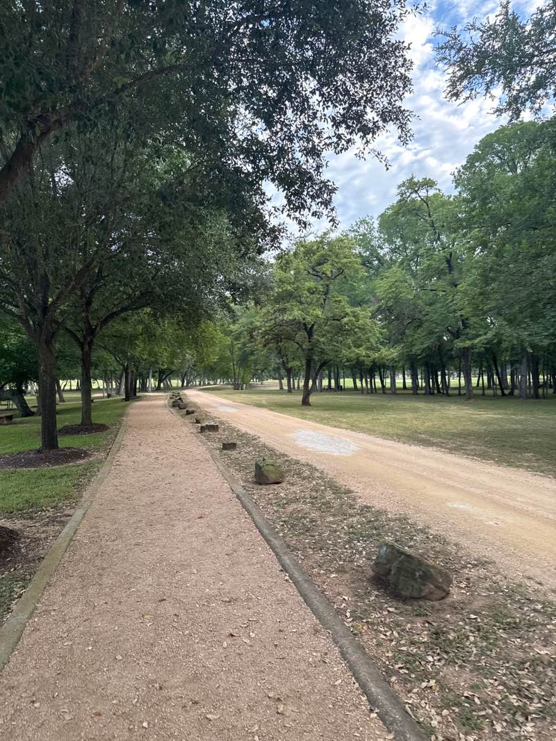 walking near me in Pecan Grove Memorial Park in autumn