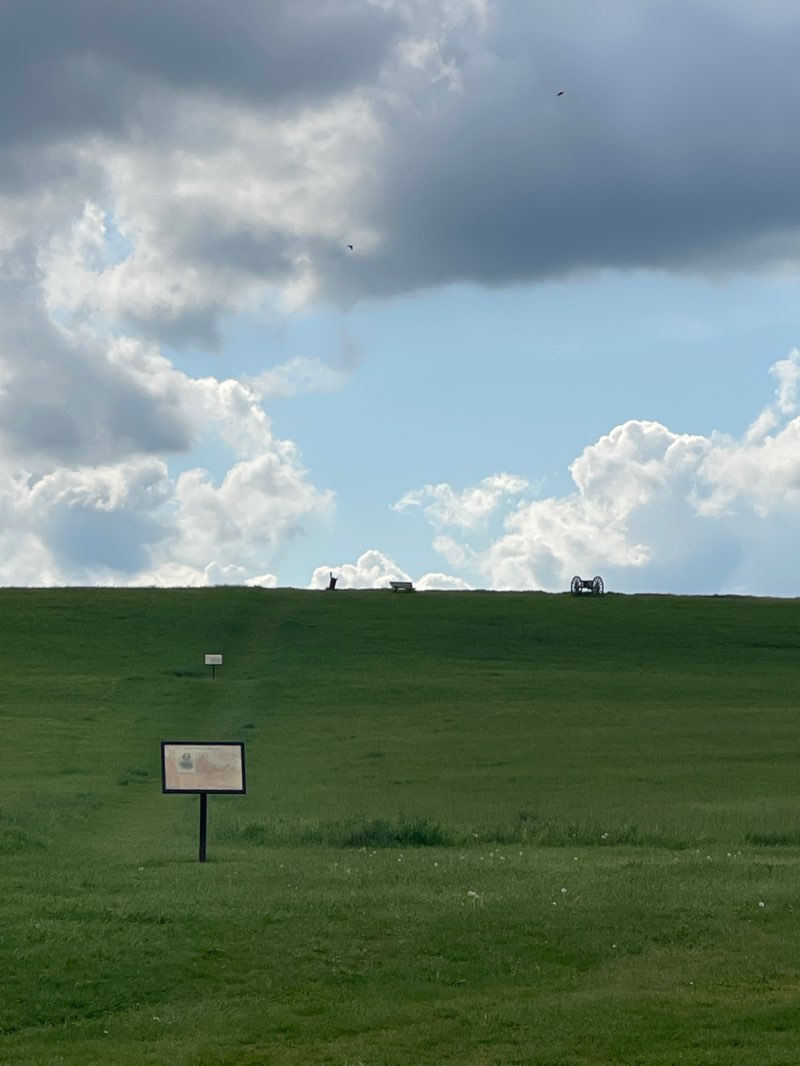 walking near me in Spring Hill Battlefield in spring
