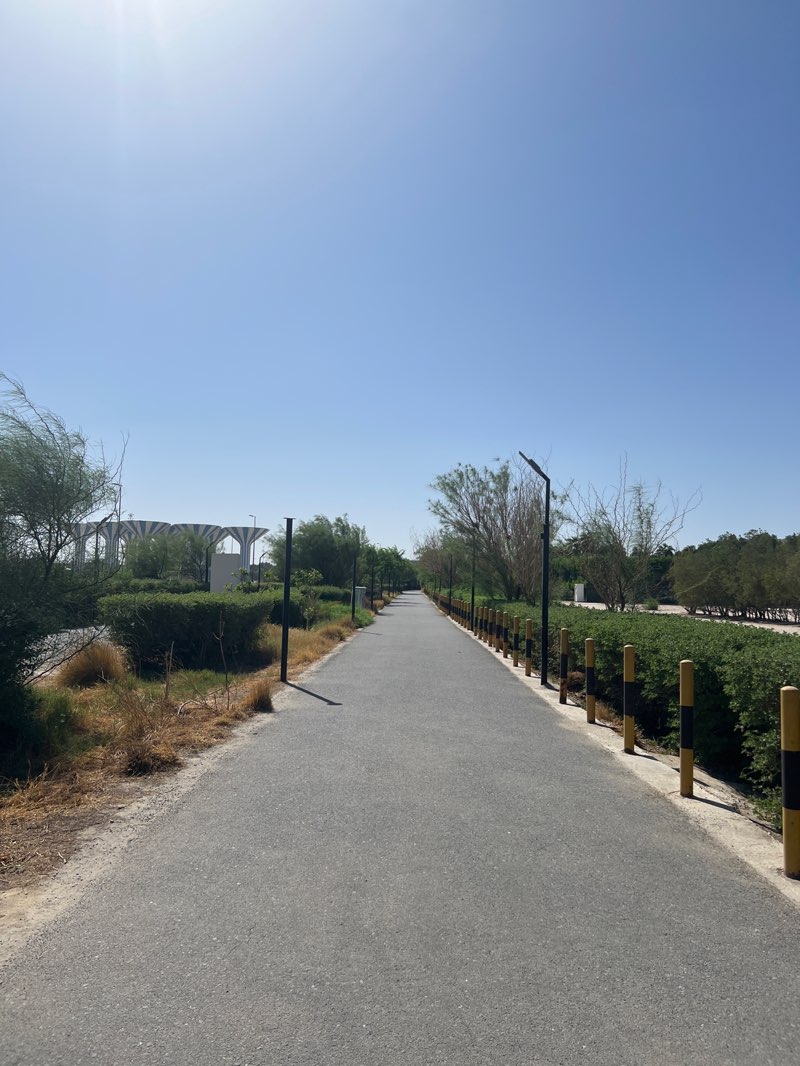 walking near me in Jabriya walkway park path in autumn