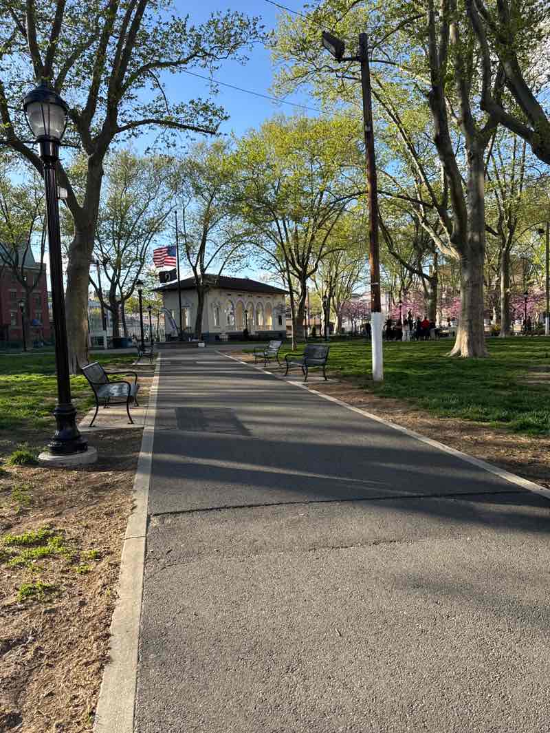 walking near me in Columbus Park in spring