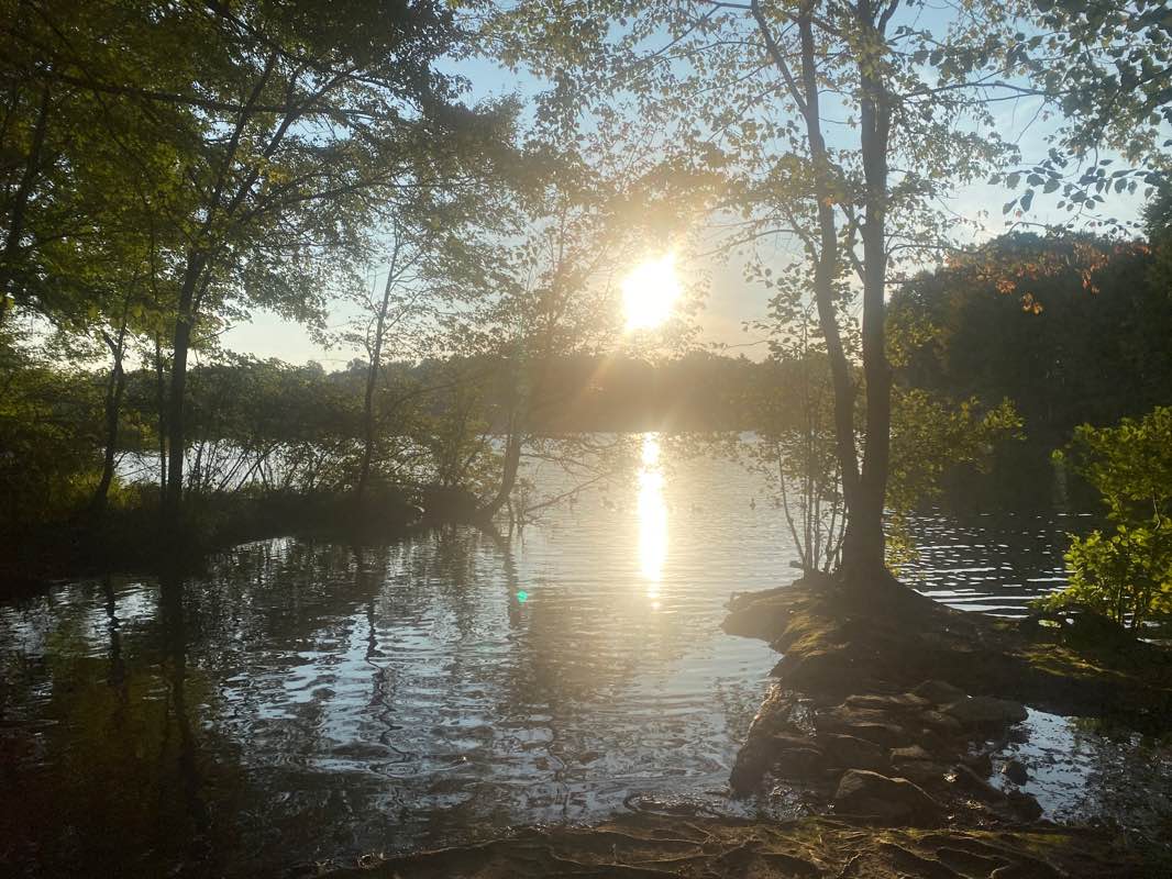 walking near me in Spillway Park in winter