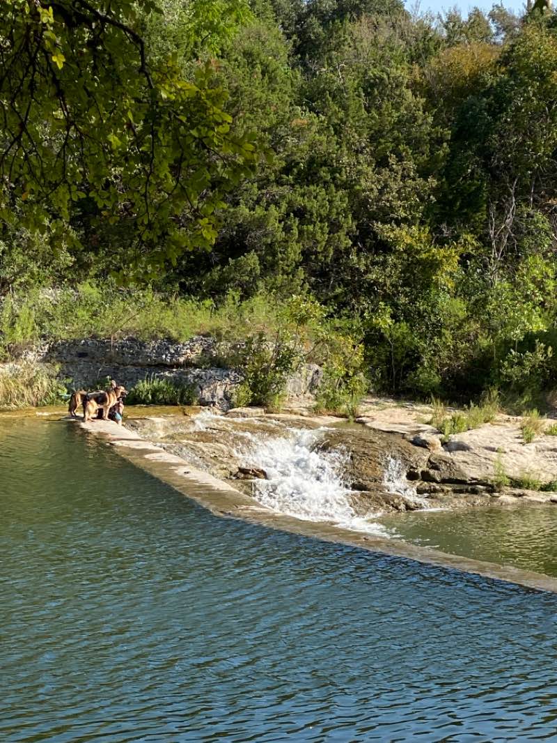 walking near me in Blue Hole Park in winter