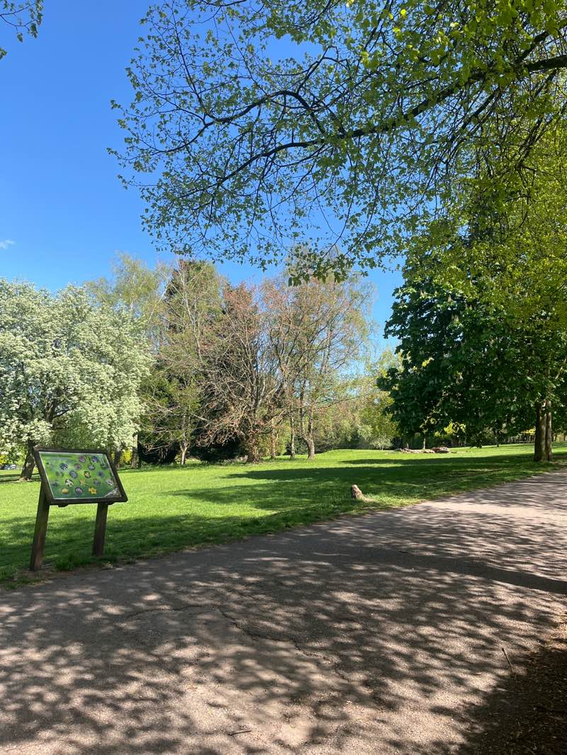 walking near me in Woodthorpe Grange Park in spring