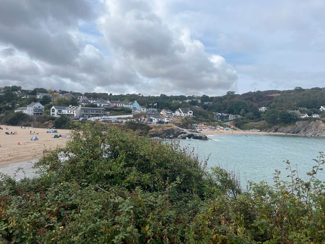 walking near me in Aberporth Community Green in summer