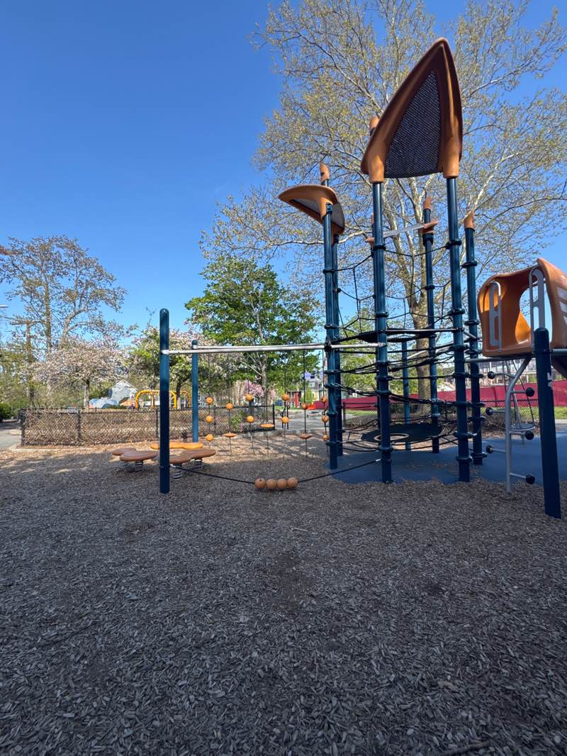 walking near me in Pierce School Playground in spring