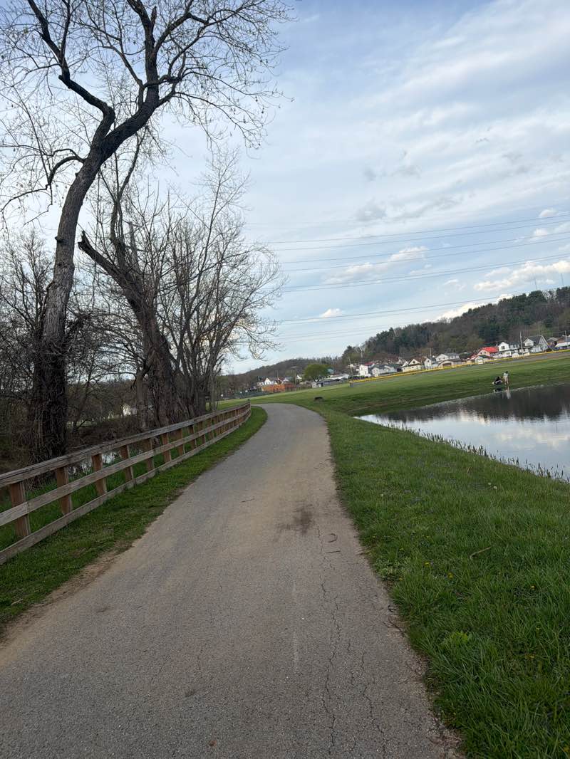 walking near me in McCluskey Park in spring
