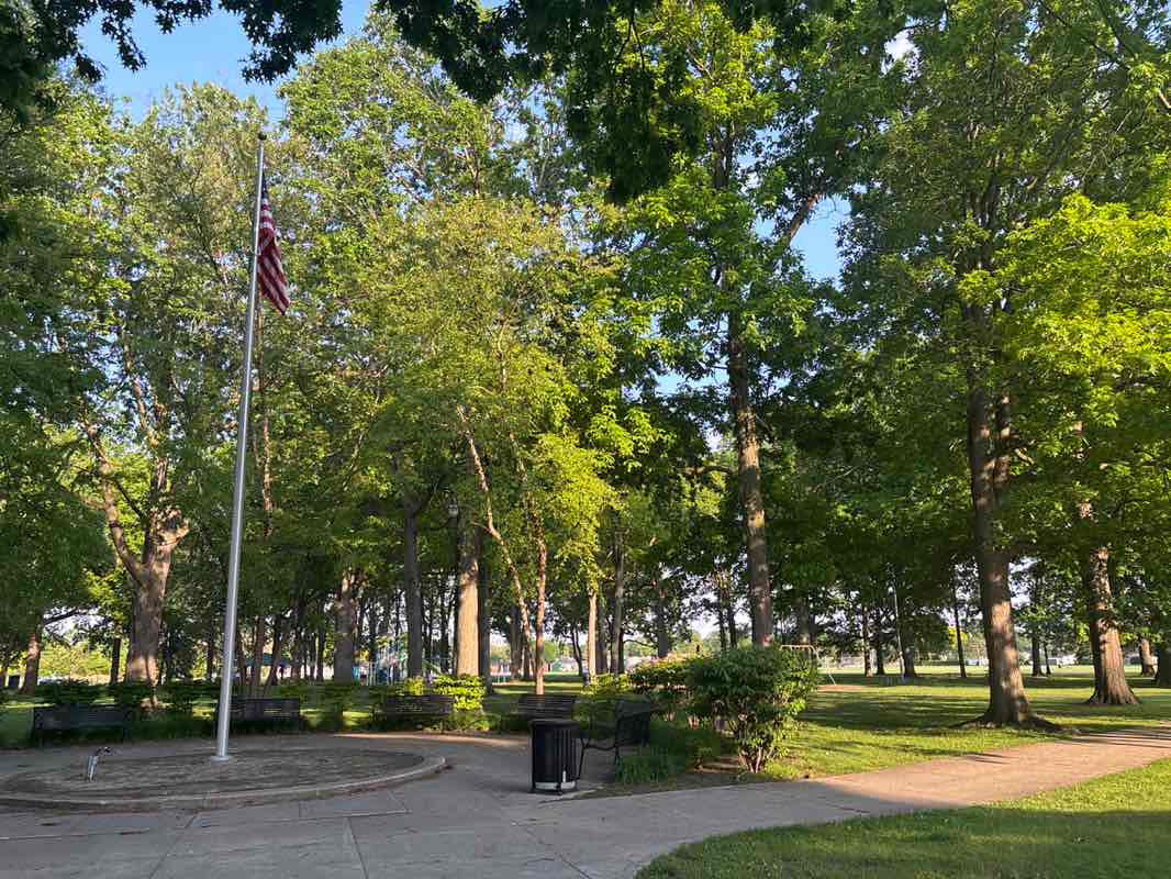 walking near me in Mies Park in summer