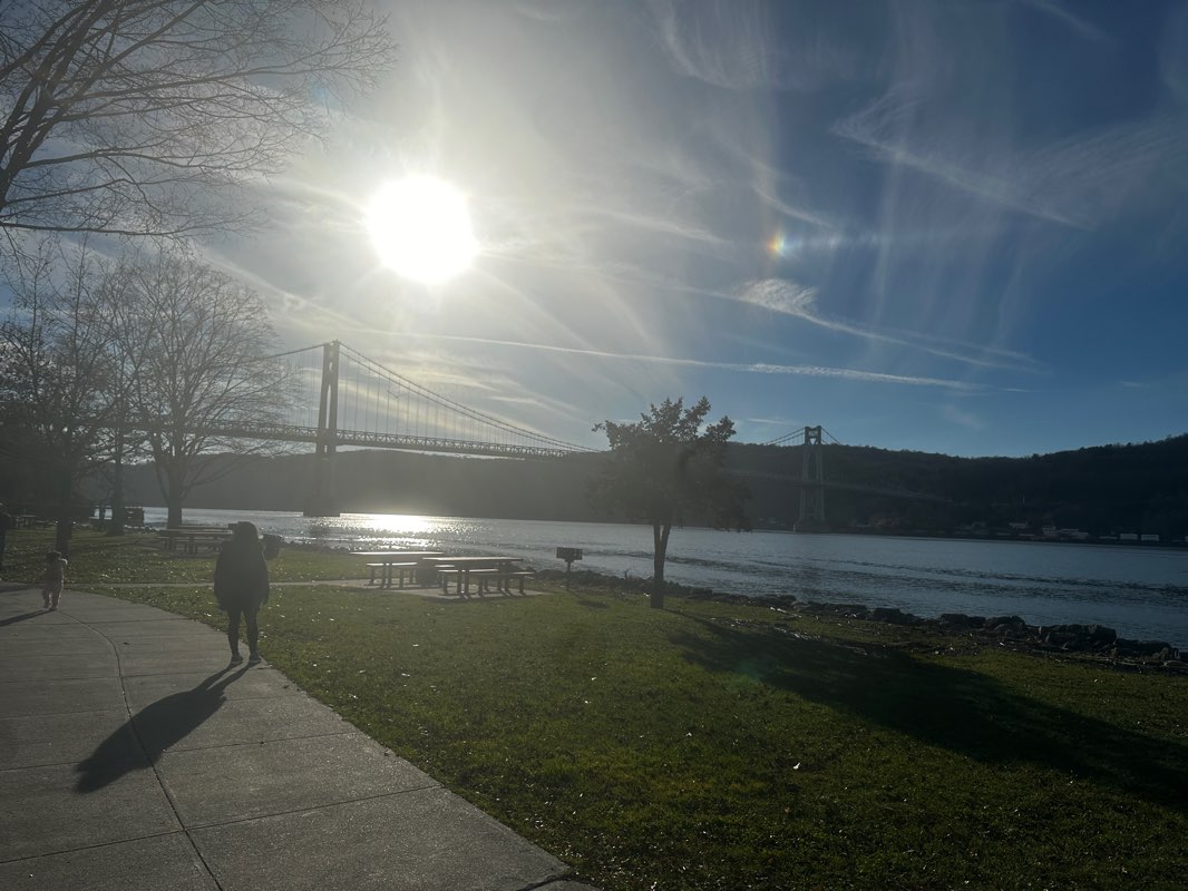 walking near me in Upper Landing Park in winter