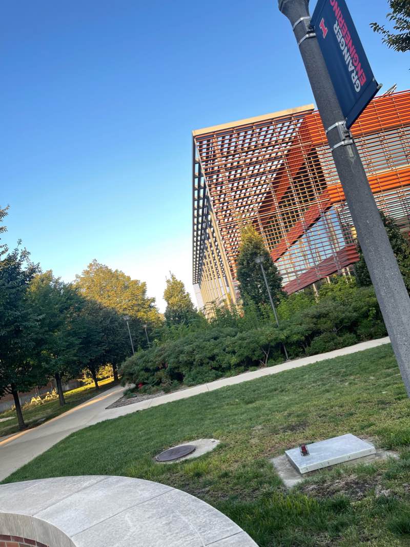 walking near me in Beckman Quadrangle in winter