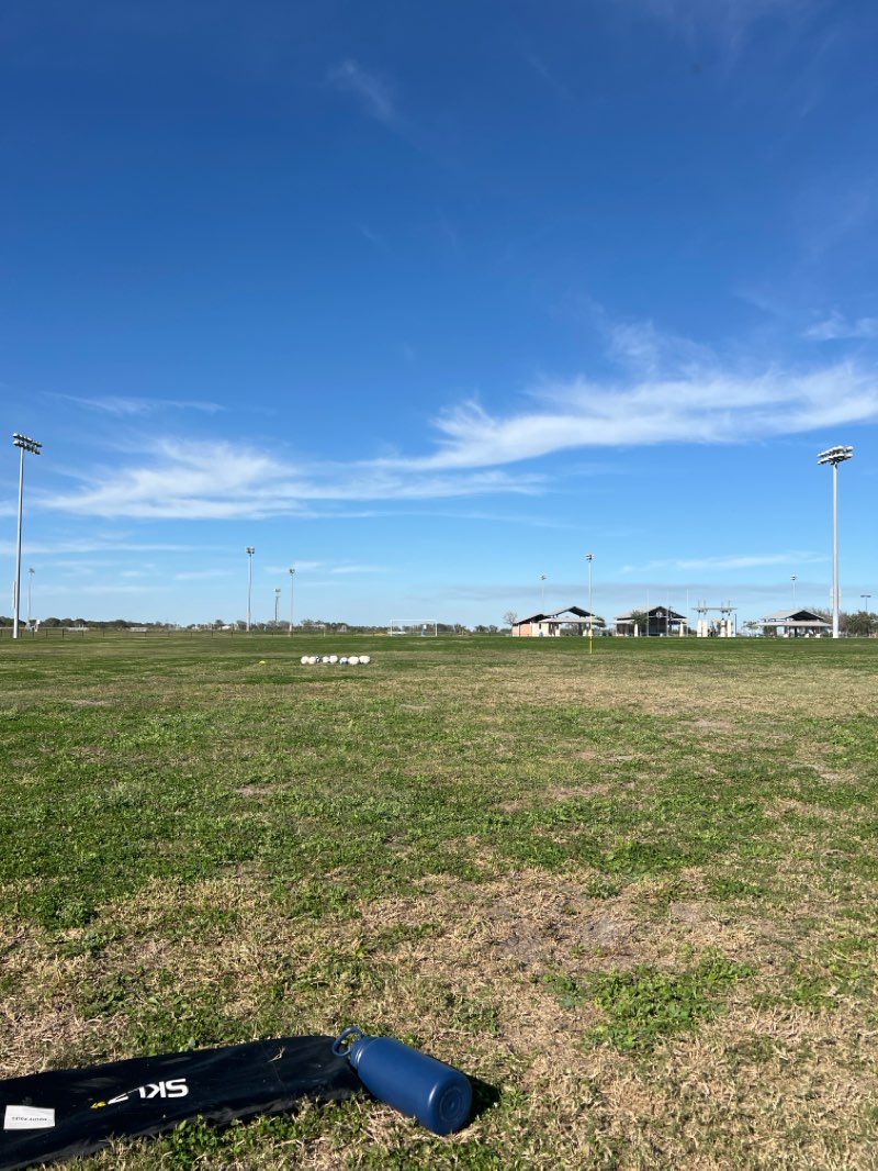walking near me in Harlingen Soccer Complex in winter