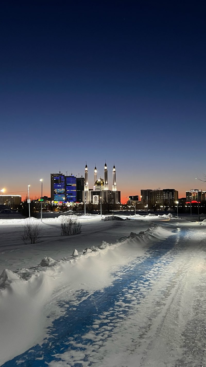 walking near me in Аллея имени Маншук Маметовой in winter
