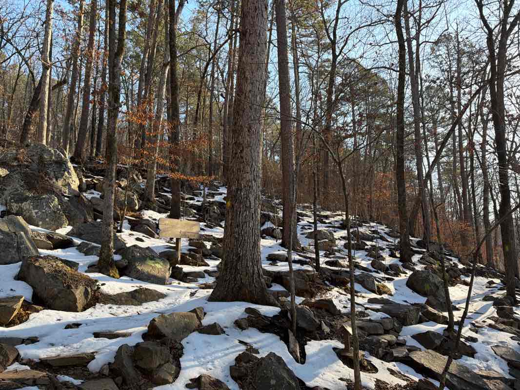 walking near me in Pinnacle Mountain State Park in winter